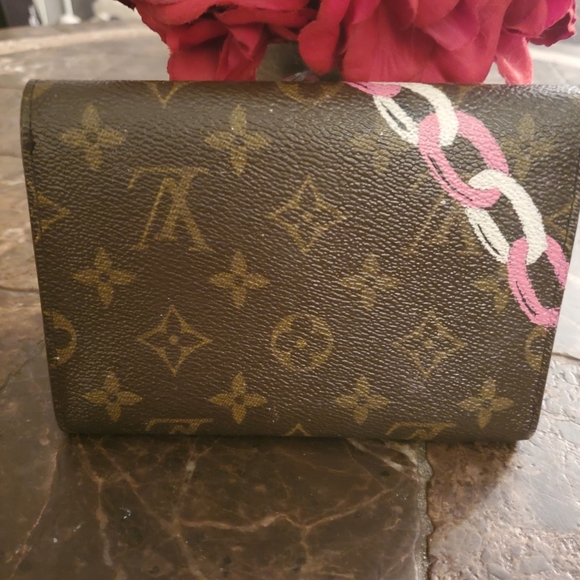 Louis Vuitton Porto Tresor Etui Papier Monogram Hanf Painted Wallet - Picture 2 of 14